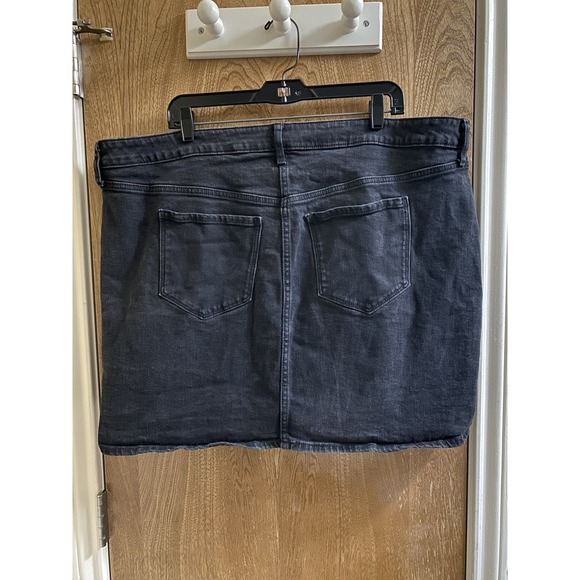 Old Navy Jeans Mini Skirt Women Plus Sz 20 High-Rise Black Denim Button Fly - Picture 5 of 10
